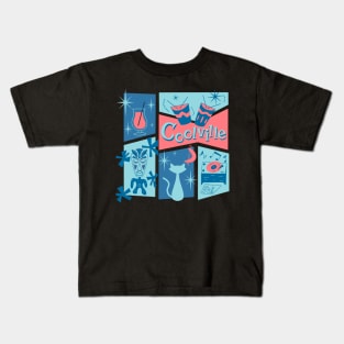 Mid-Century Modern Tiki Beatnik Funky Cat and Cocktail Kids T-Shirt